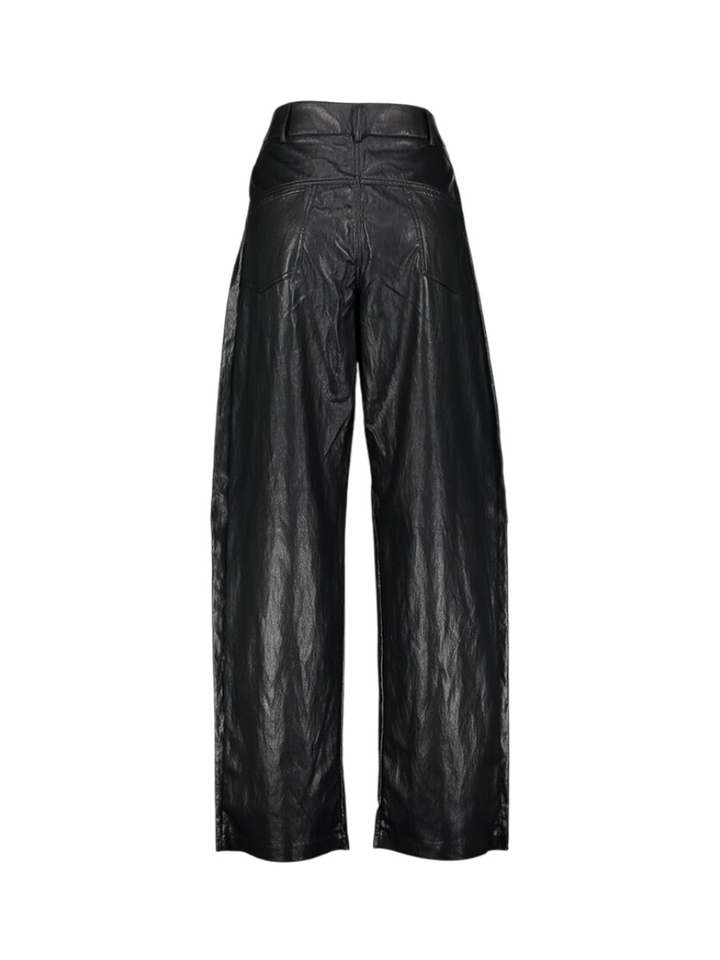 Zwarte losvallende broek in lederlook Gitt Co'Couture 