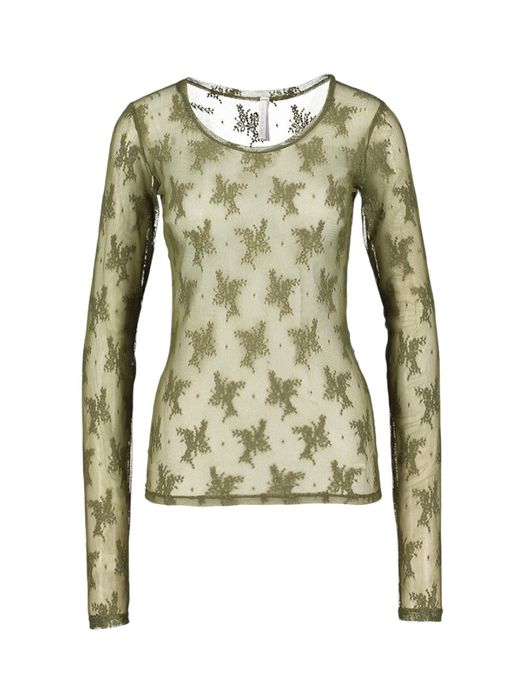Kaki kanten t-shirt met lange mouwen Imperial