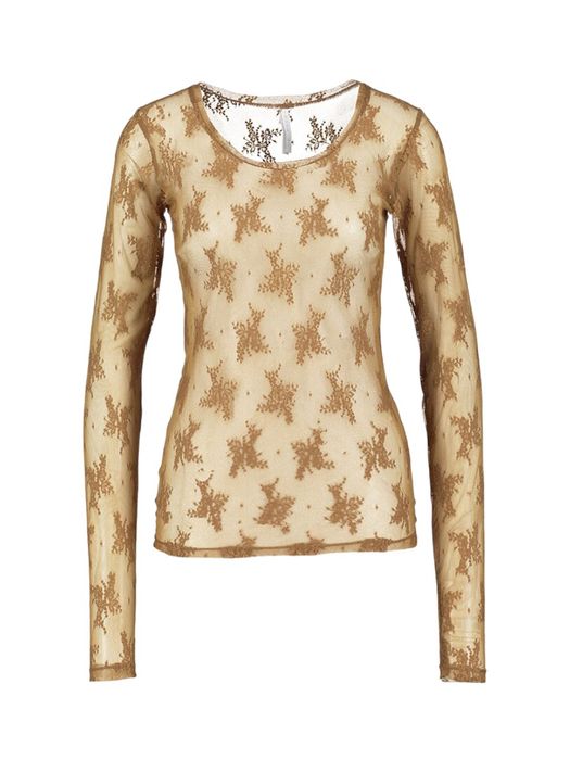 Bruine kanten t-shirt met lange mouwen Imperial