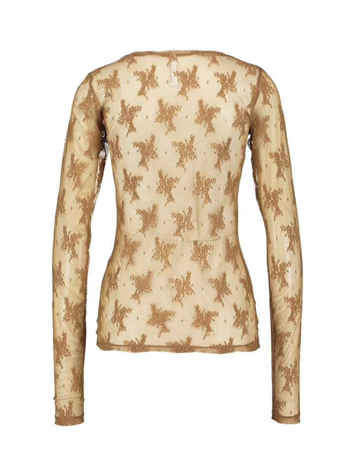 Bruine kanten t-shirt met lange mouwen Imperial 