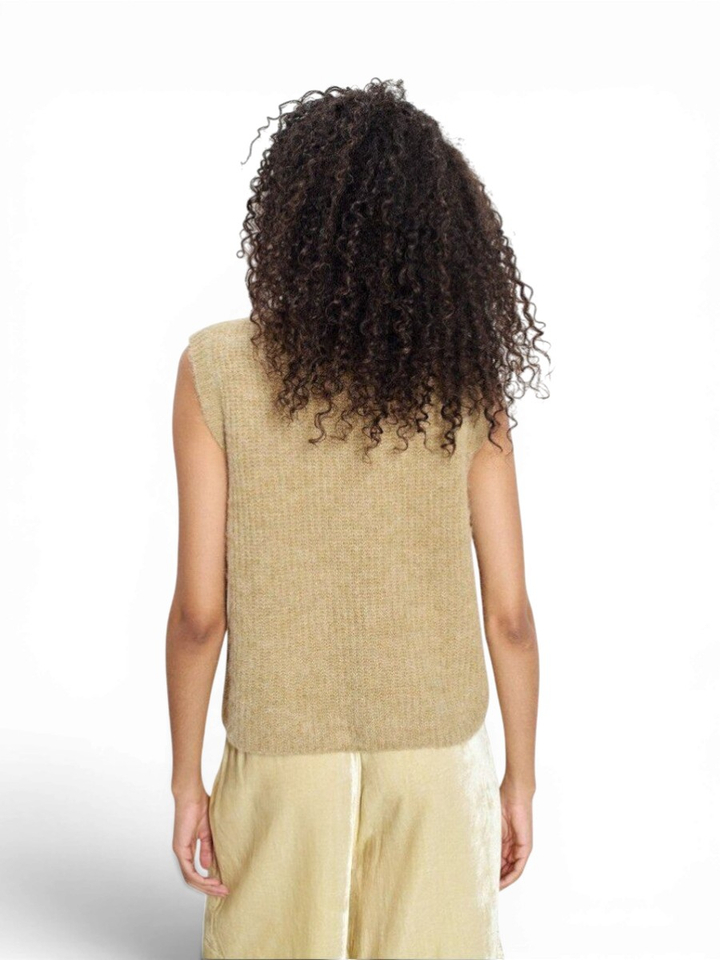 Beige gilet zonder mouwen met logo East American Vintage 