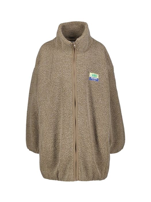 Bruine jas in teddy stof American Vintage