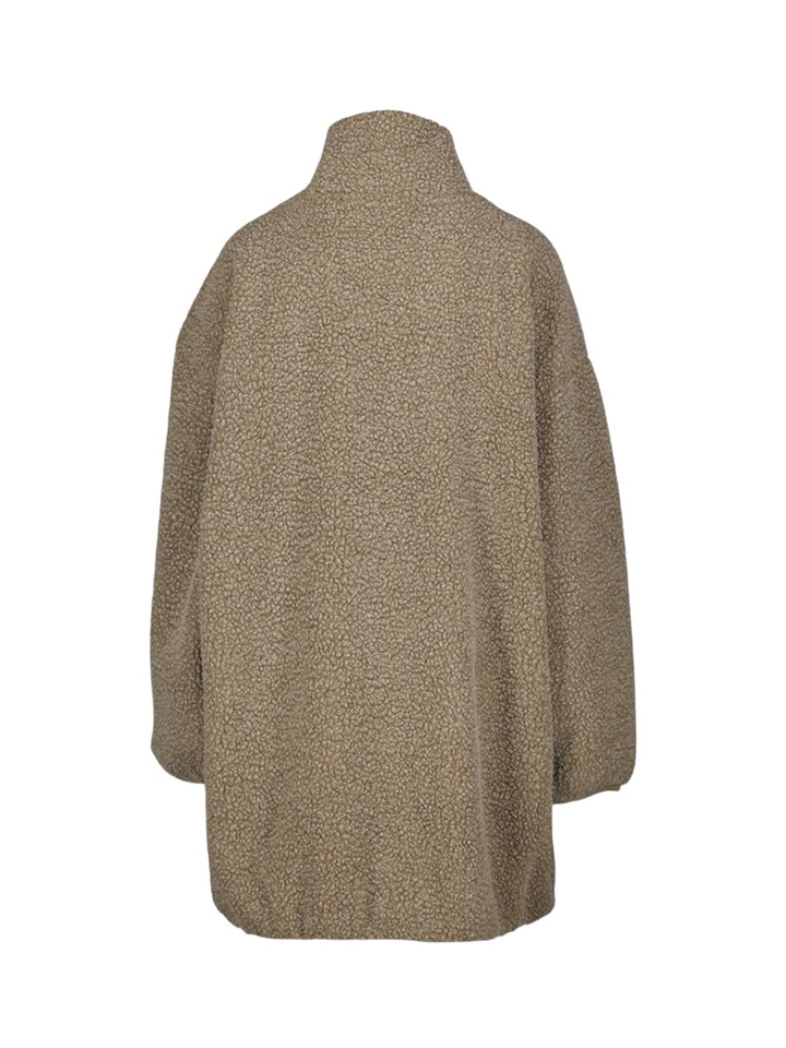Bruine jas in teddy stof American Vintage