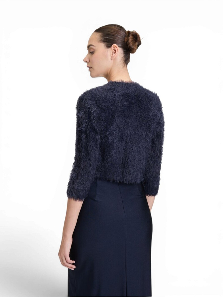 Donkerblauwe fluffy bolero Vera Mont