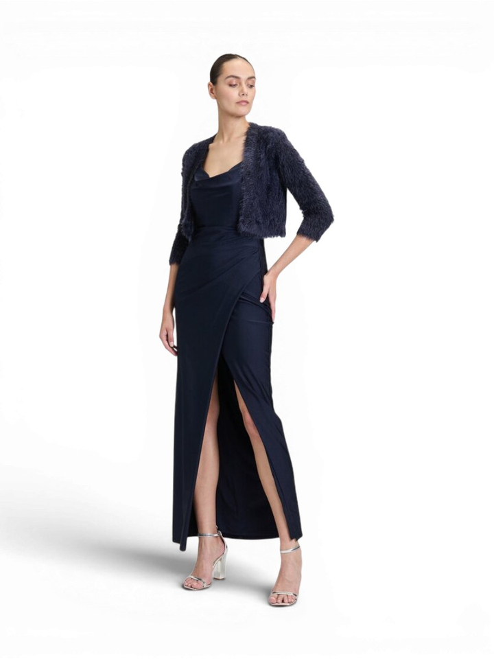 Donkerblauwe fluffy bolero Vera Mont