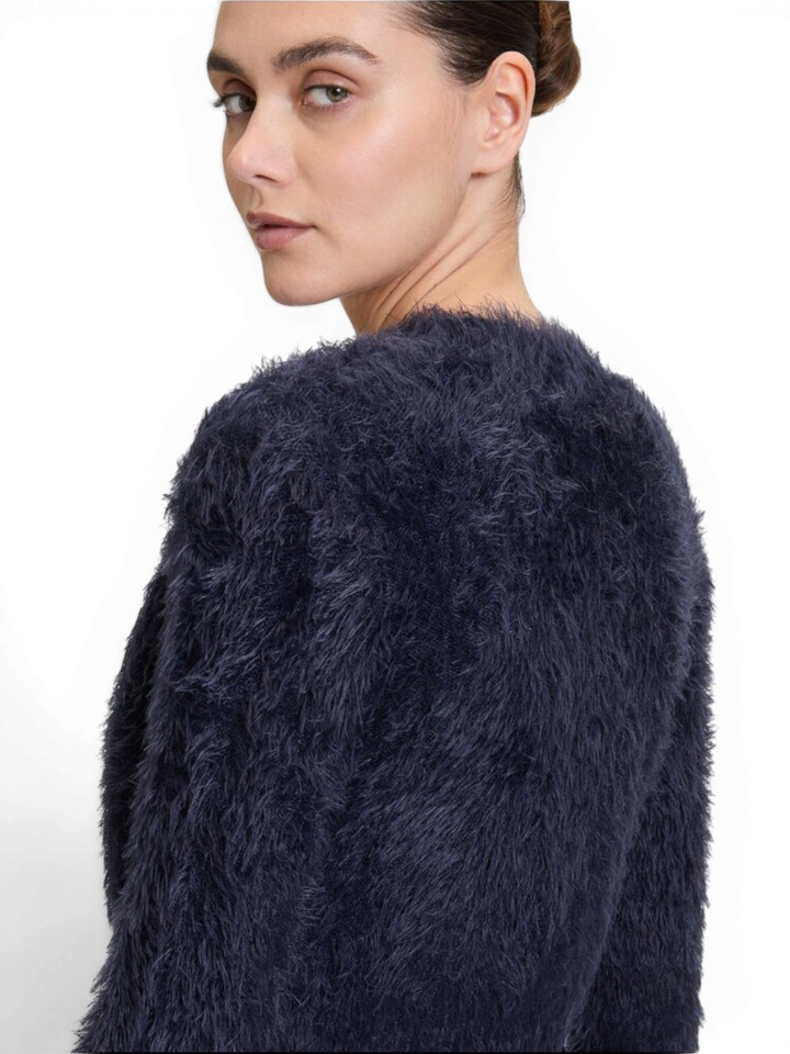 Donkerblauwe fluffy bolero Vera Mont