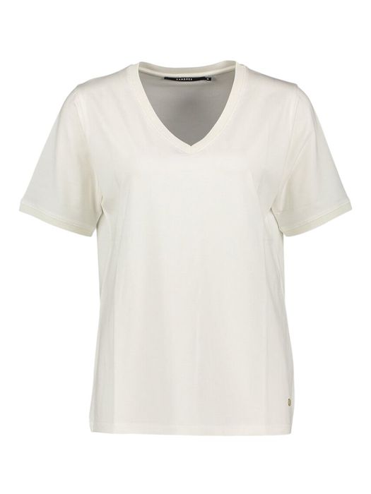 Ecru t-shirt met V-hals Floy Xandres
