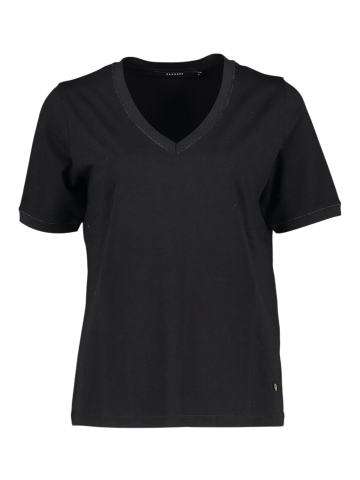 Zwarte t-shirt met V-hals Floy Xandres