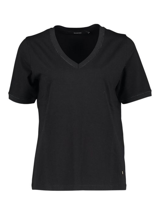Zwarte t-shirt met V-hals Floy Xandres