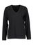 Zwarte t-shirt met V-hals en lange mouwen Franki Xandres