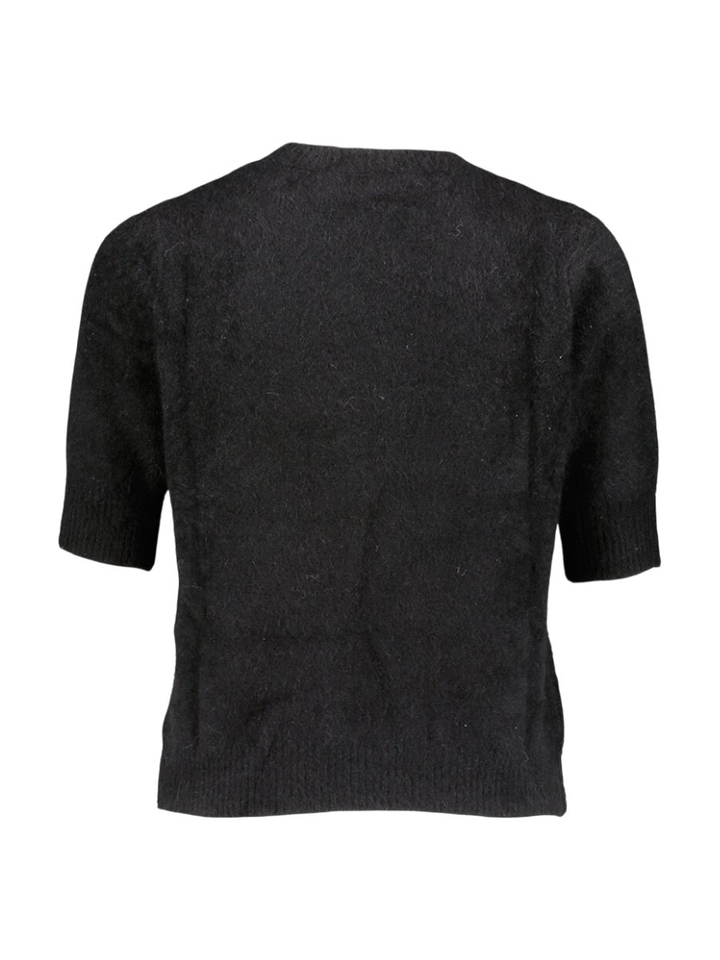 Zwarte wollen pull met korte mouwen Rocca Six Ames 