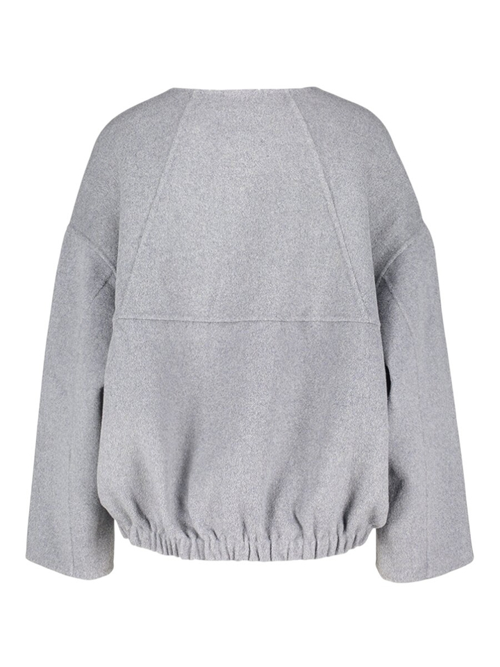 Grijze korte oversized bomber jacket Eddy Suncoo