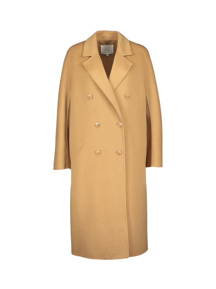 Camel kleurige lange mantel Diddato Kocca