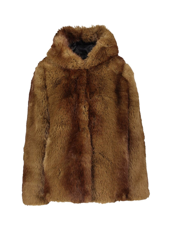 Mink korte mantel met kap Katin Apparis 