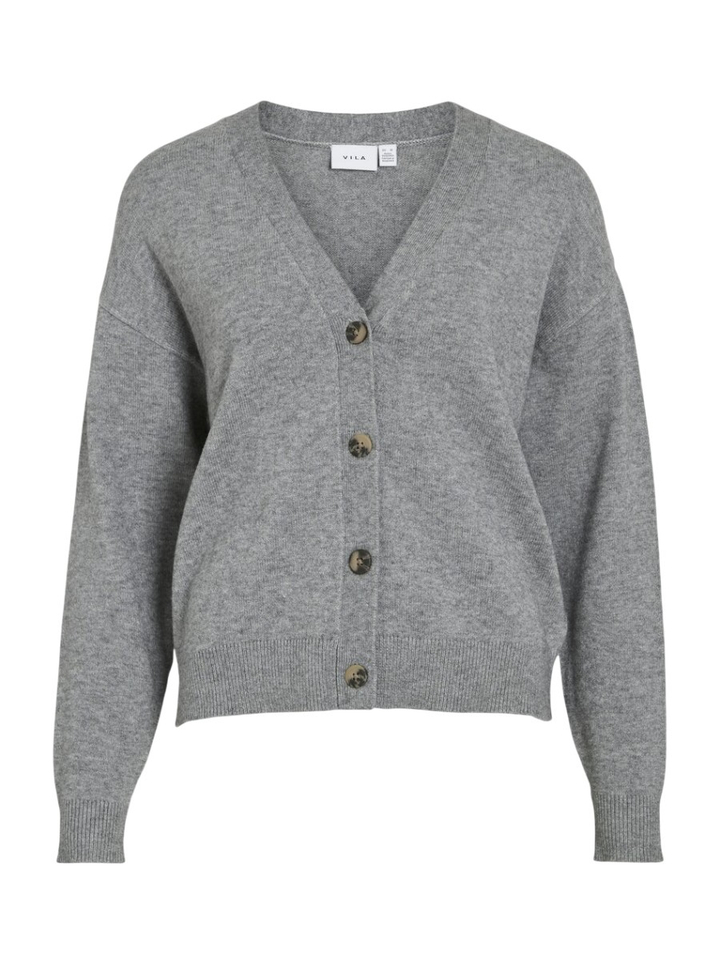 Medium grey melange gilet met knopen Vila