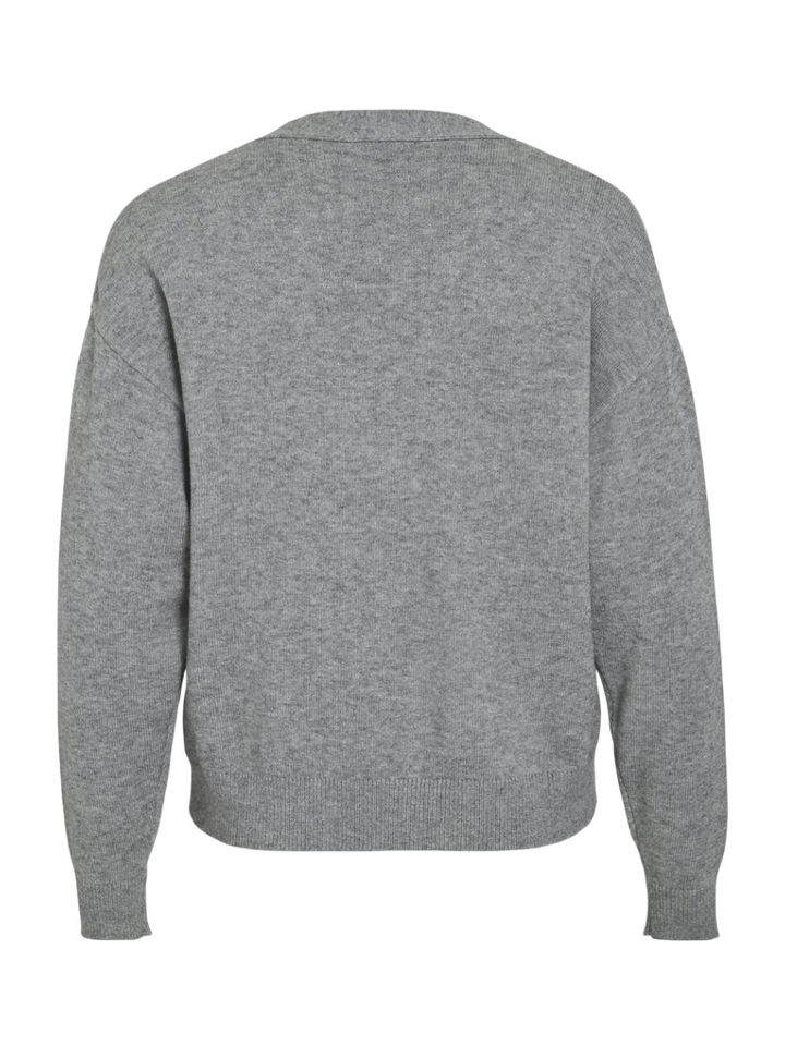 Medium grey melange gilet met knopen Vila