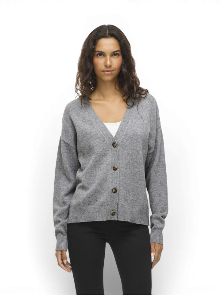 Medium grey melange gilet met knopen Vila