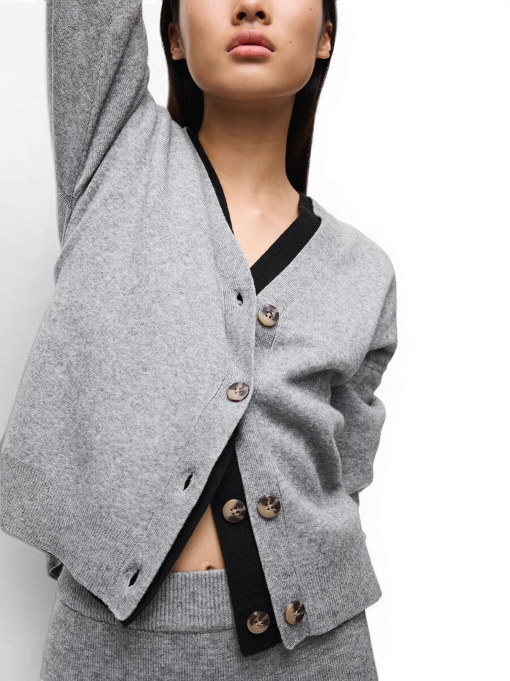 Medium grey melange gilet met knopen Vila