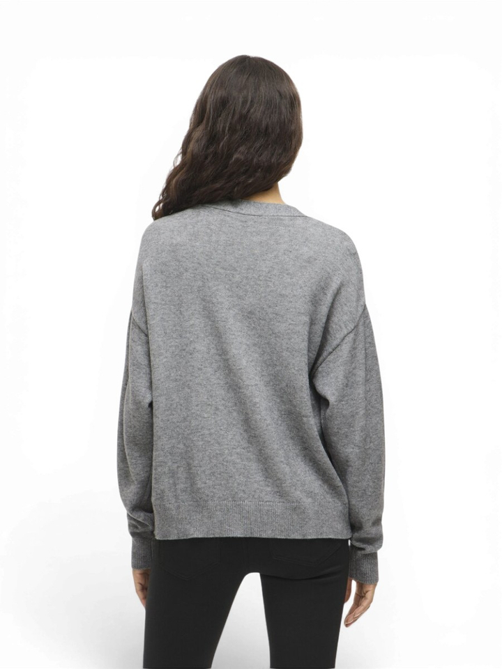 Medium grey melange gilet met knopen Vila