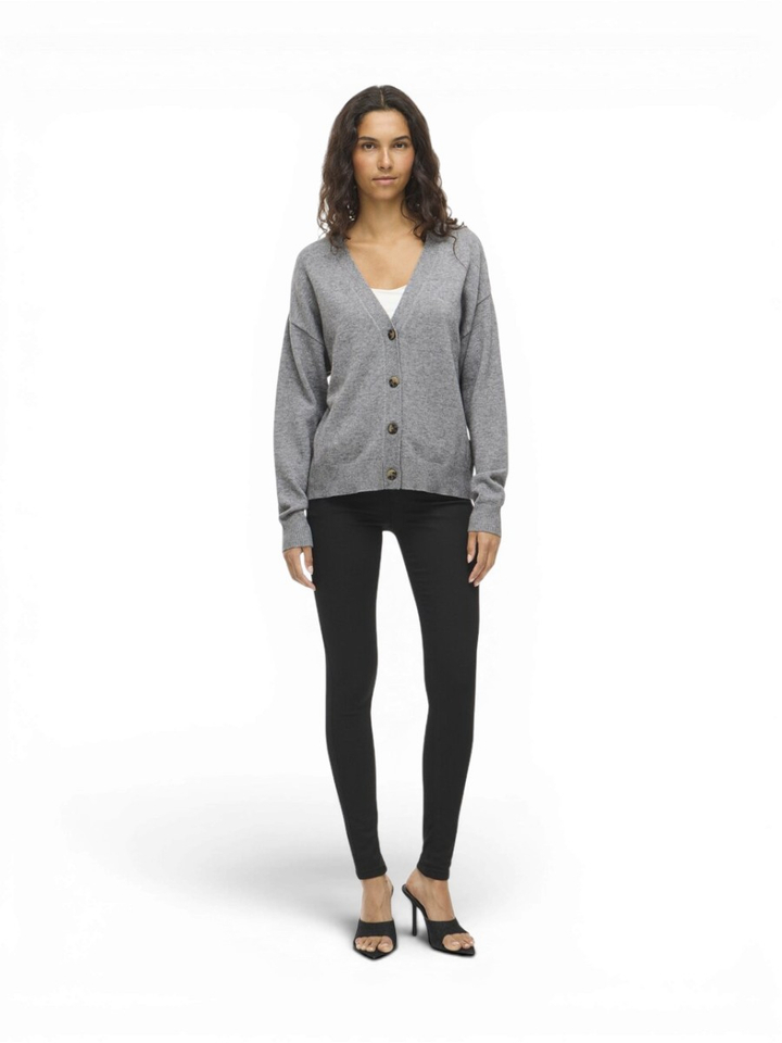 Medium grey melange gilet met knopen Vila