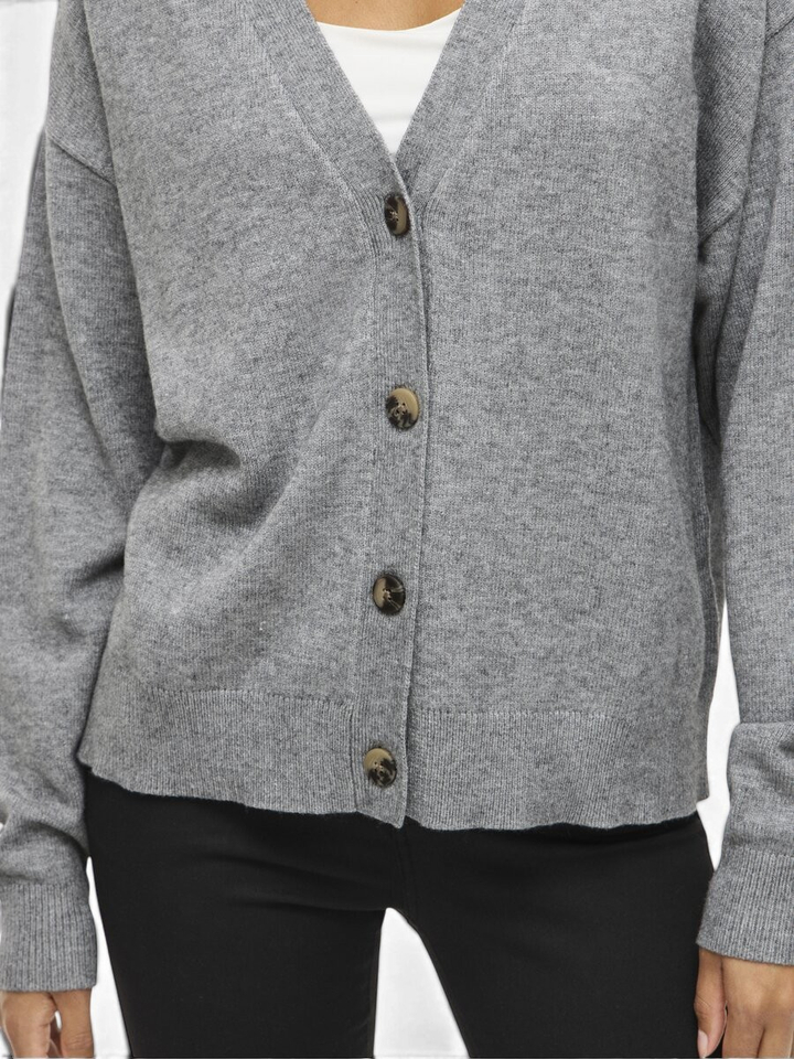 Medium grey melange gilet met knopen Vila