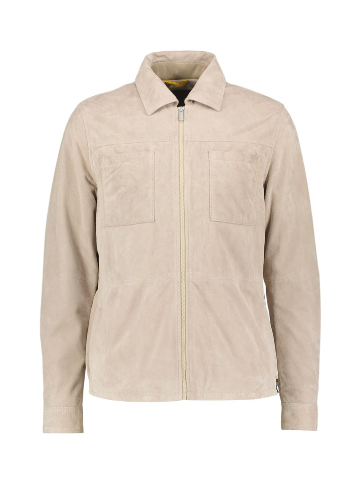 Beige geitensuede jas Agiato 