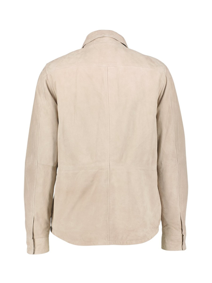 Beige geitensuede jas Agiato 