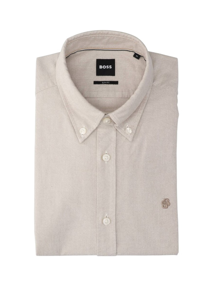 Beige katoenen hemd (slim fit) met lange mouwen Hugo Boss 