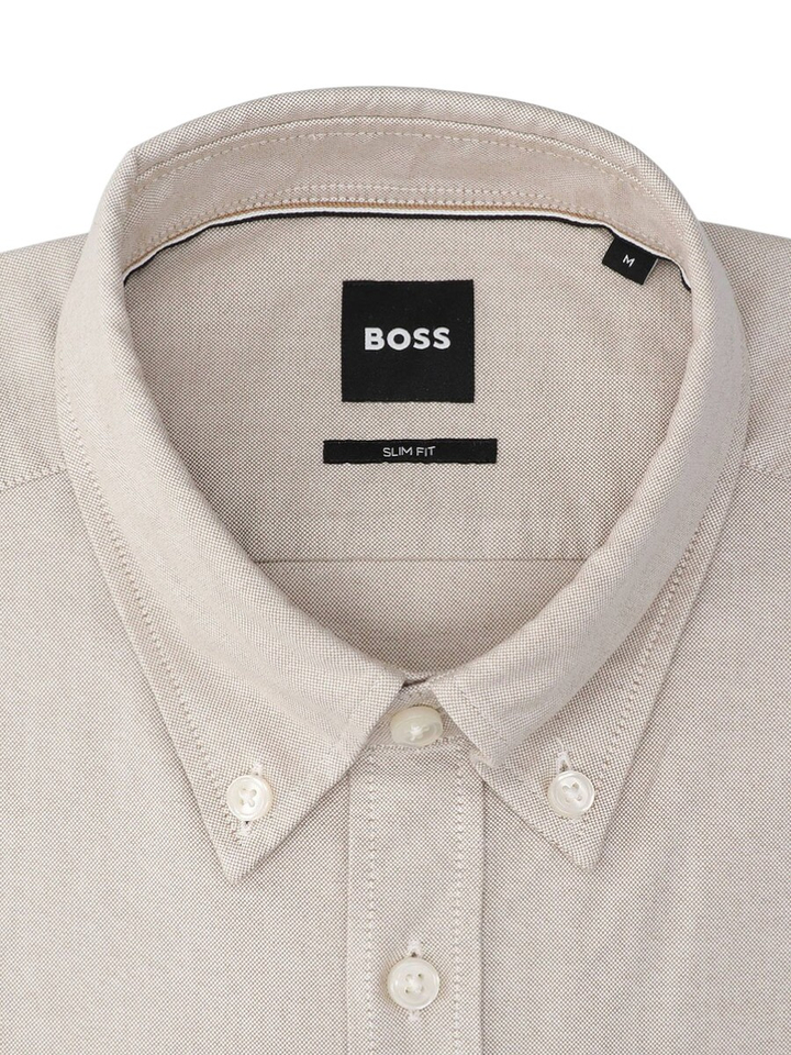 Beige katoenen hemd (slim fit) met lange mouwen Hugo Boss 