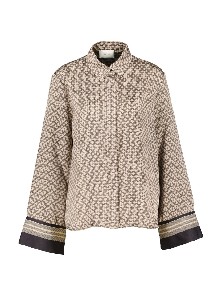 Beige blouse met patroon MISTAN Neo Noir