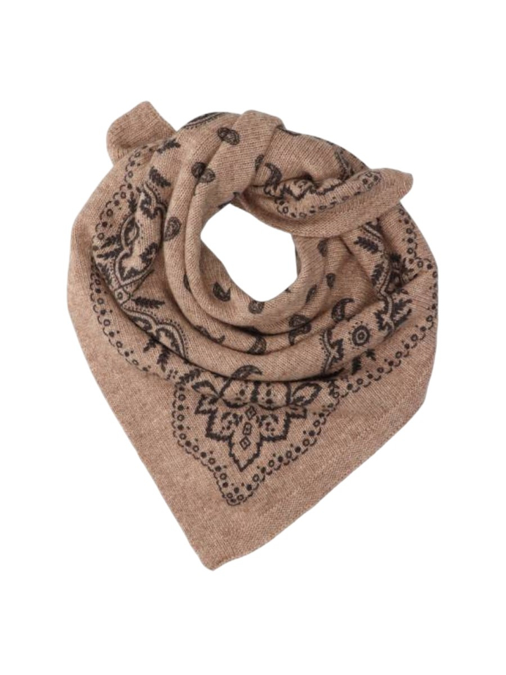 Beige gebreide sjaal met print Adelina Neo Noir