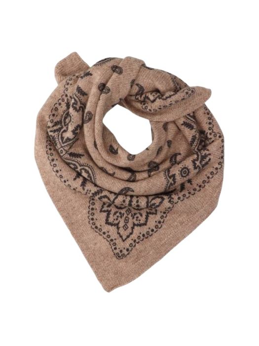 Beige gebreide sjaal met print Adelina Neo Noir
