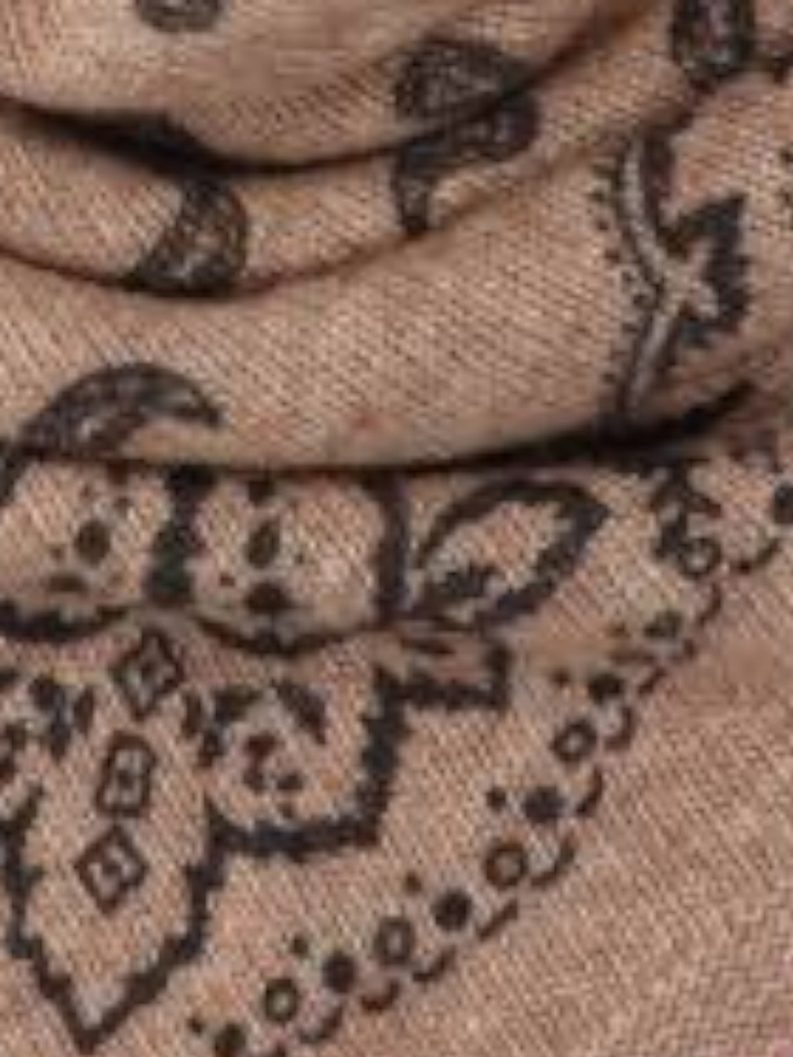 Beige gebreide sjaal met print Adelina Neo Noir