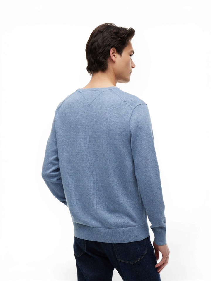 Lichtblauwe trui met V-hals Tommy Hilfiger