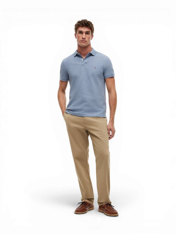 Lichtblauwe katoenen polo Tommy Hilfiger 