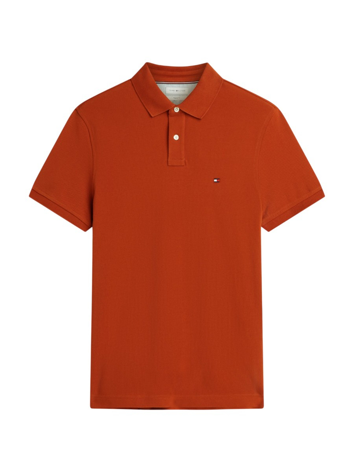 Roestkleurige katoenen polo Tommy Hilfiger