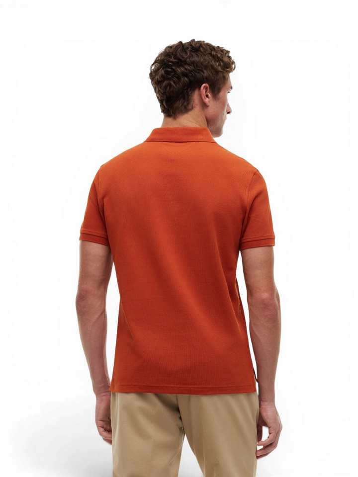 Roestkleurige katoenen polo Tommy Hilfiger
