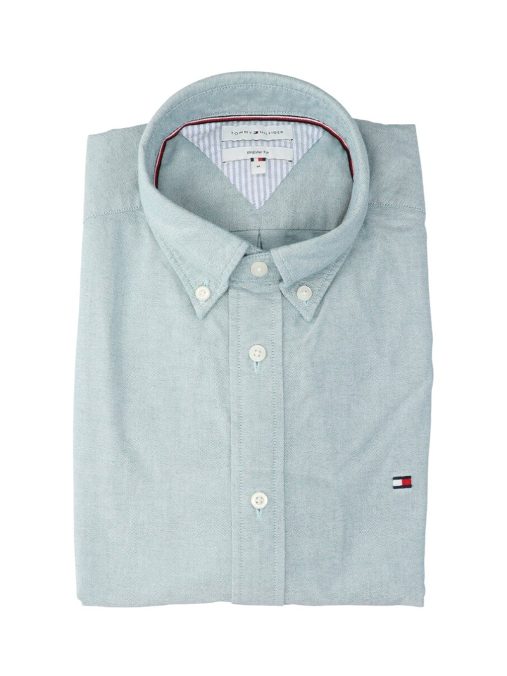Ornamental green katoenen hemd (regular fit) met lange mouwen Tommy Hilfiger