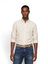 Coastal beige linnen hemd (regular fit) met strepen en lange mouwen Tommy Hilfiger 