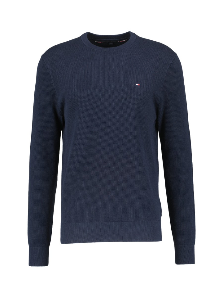 Donkerblauwe trui met structuur Tommy Hilfiger 