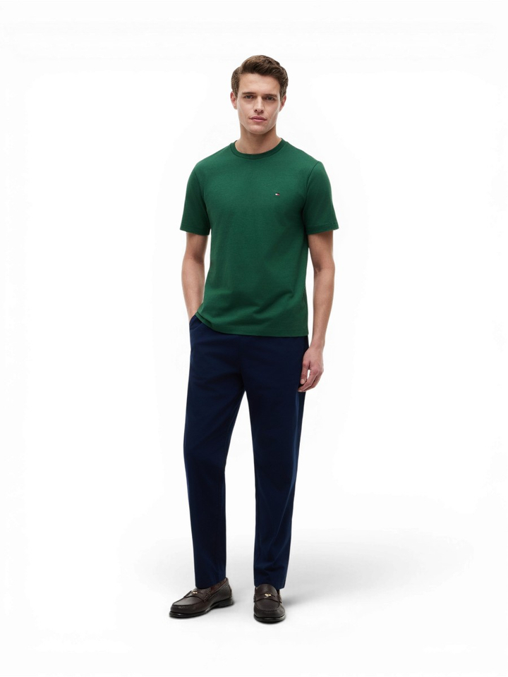 Groene katoenen T-shirt Tommy Hilfiger 