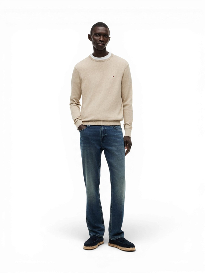 Beige trui met ronde hals Tommy Hilfiger 