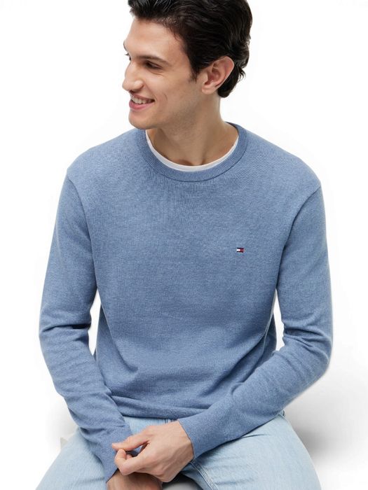 Lichtblauwe trui met ronde hals Tommy Hilfiger