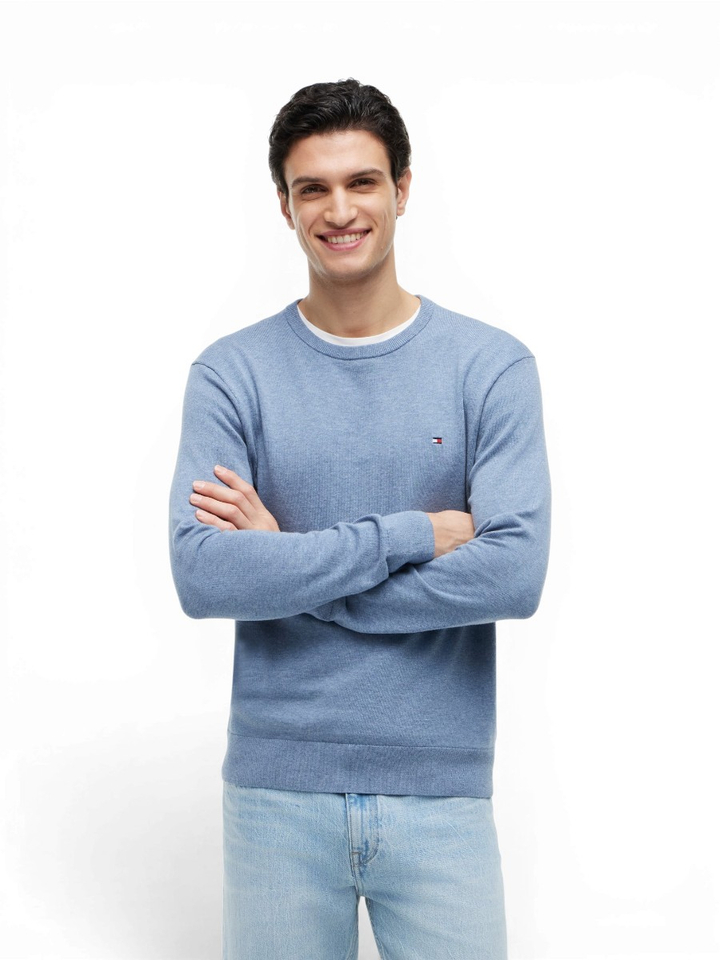 Lichtblauwe trui met ronde hals Tommy Hilfiger