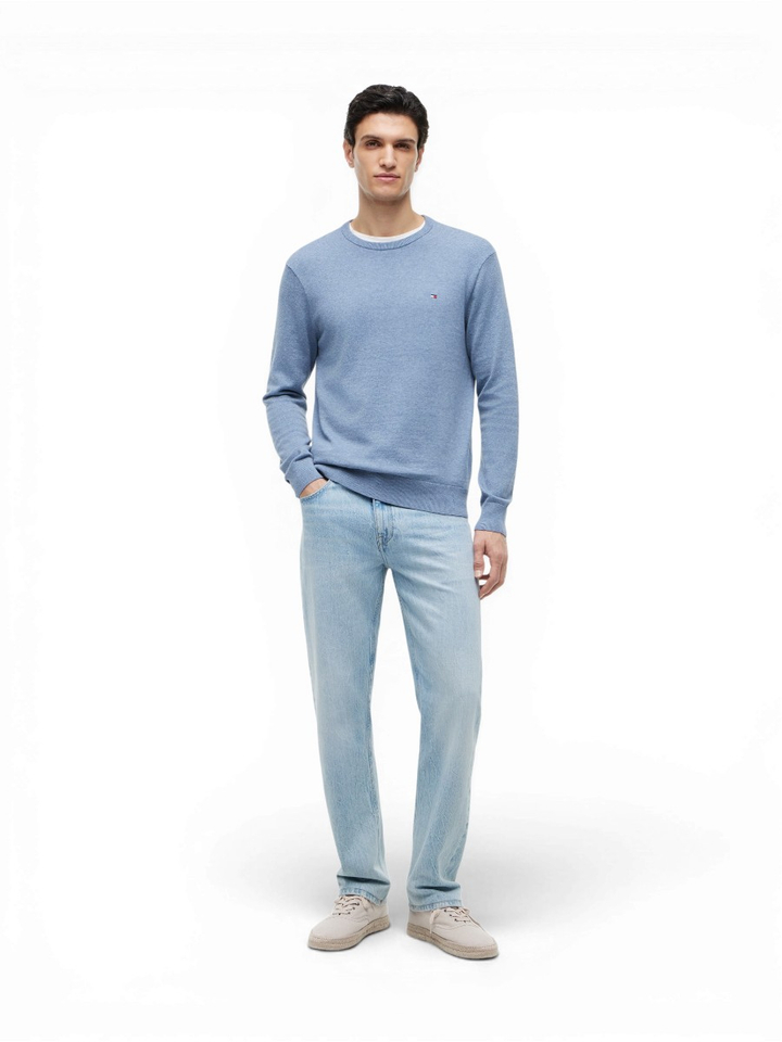 Lichtblauwe trui met ronde hals Tommy Hilfiger