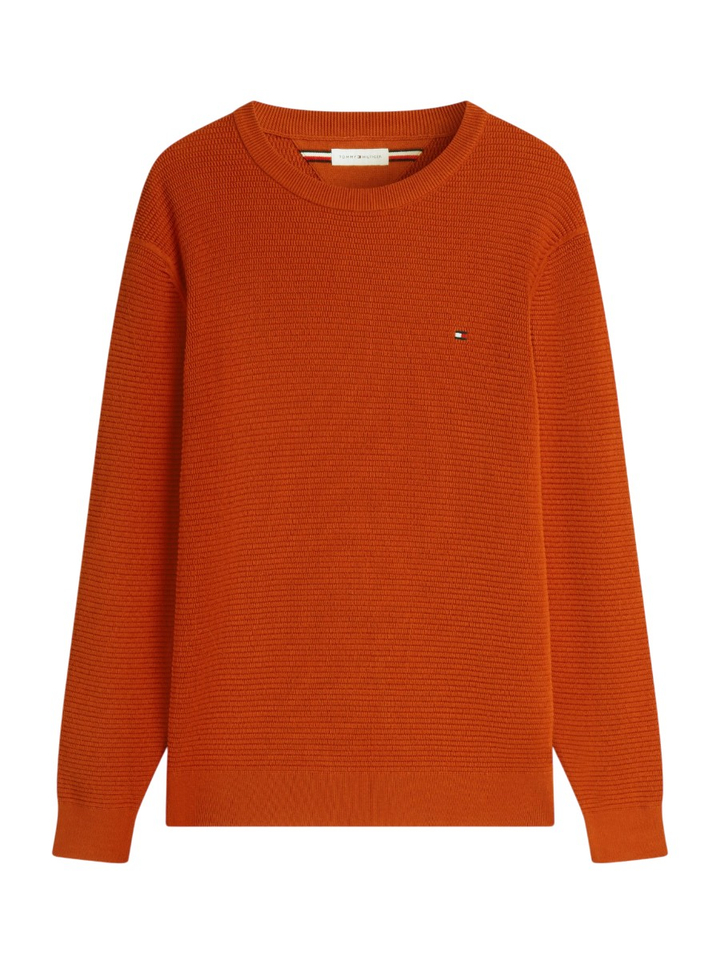 Roestkleurige trui met structuur Tommy Hilfiger 