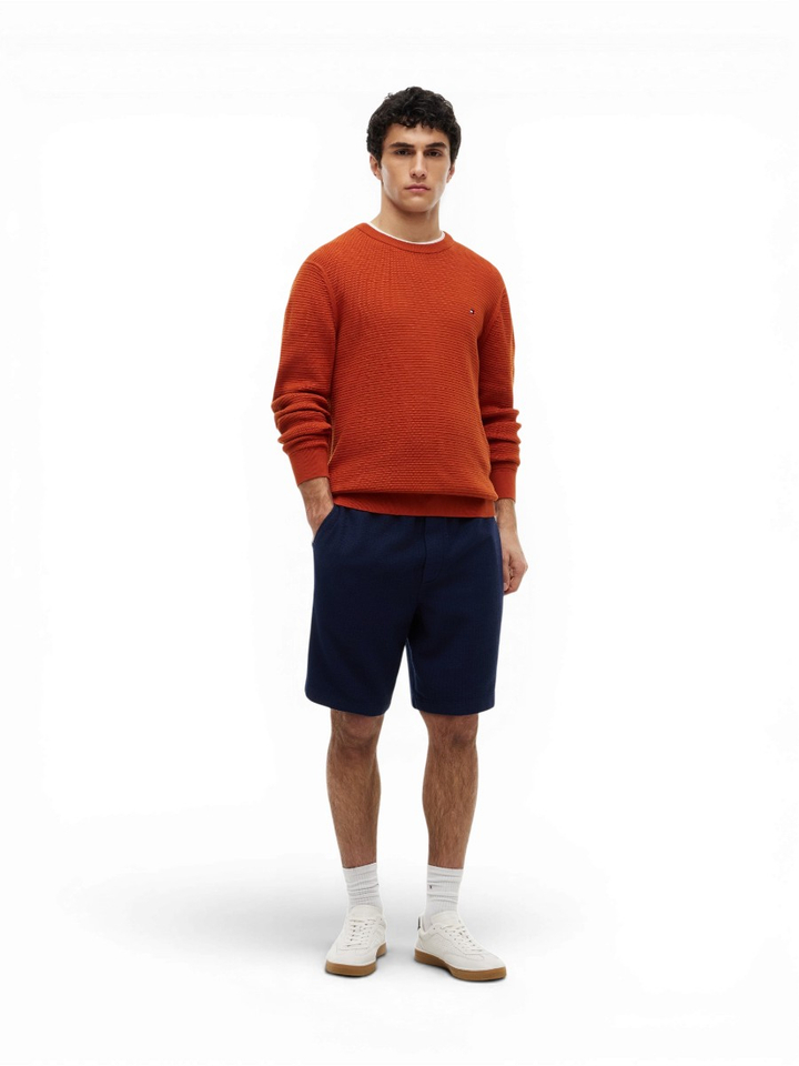 Roestkleurige trui met structuur Tommy Hilfiger 
