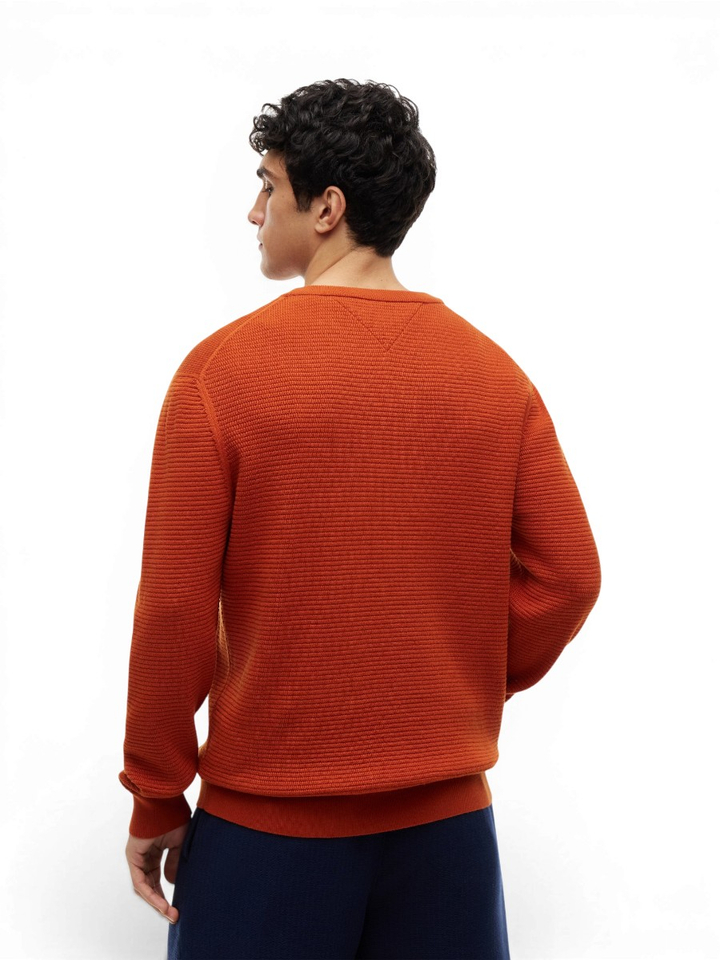Roestkleurige trui met structuur Tommy Hilfiger 