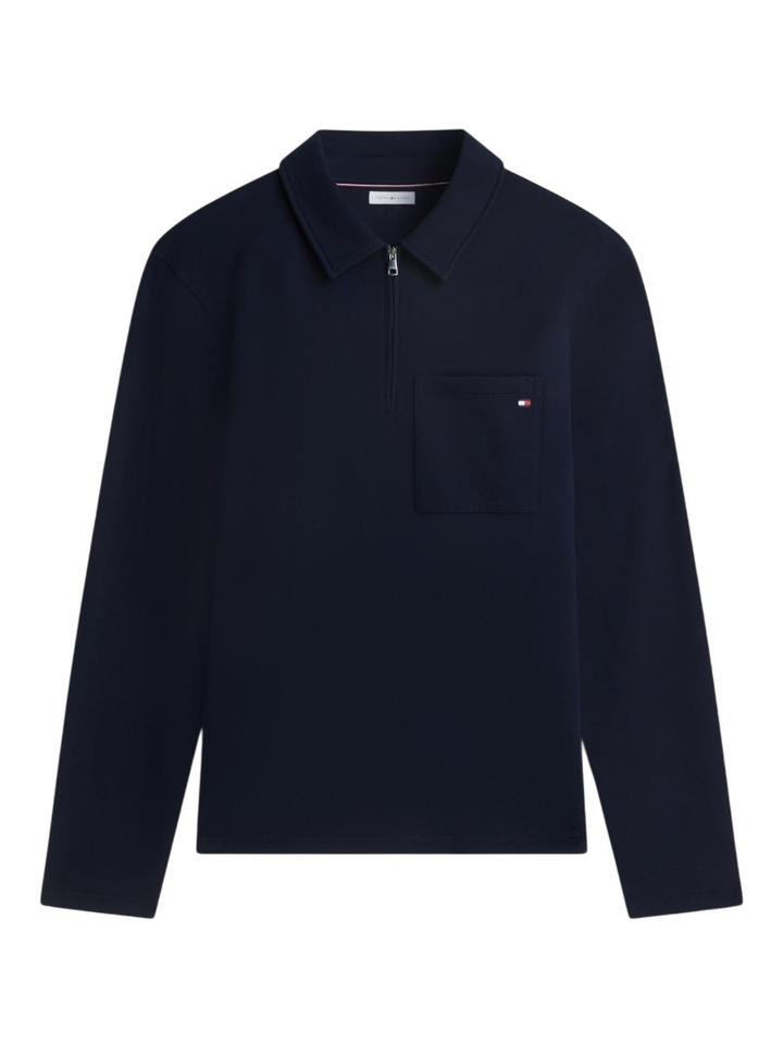 Donkerblauwe sweater met kraag Tommy Hilfiger