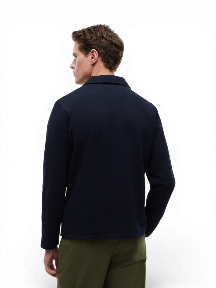 Donkerblauwe sweater met kraag Tommy Hilfiger